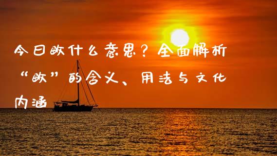 今曰畋什么意思？全面解析“畋”的含义、用法与文化内涵_https://wap.ycdhulan.com_国际财经_第1张