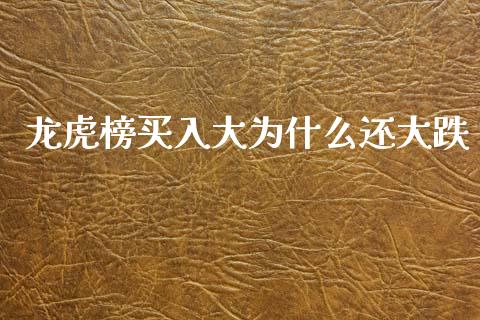 龙虎榜买入大为什么还大跌_https://wap.ycdhulan.com_货币市场_第1张