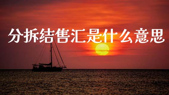 分拆结售汇是什么意思_https://wap.ycdhulan.com_投资基金_第1张