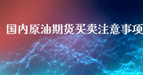 国内原油期货买卖注意事项_https://wap.ycdhulan.com_货币市场_第1张