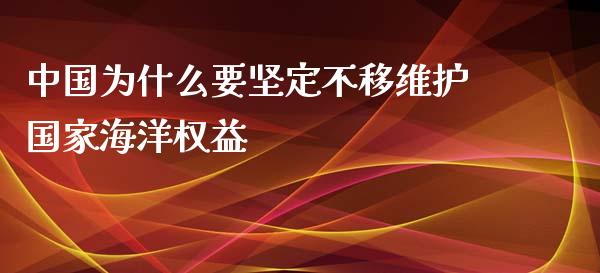 中国为什么要坚定不移维护国家海洋权益_https://wap.ycdhulan.com_投资基金_第1张