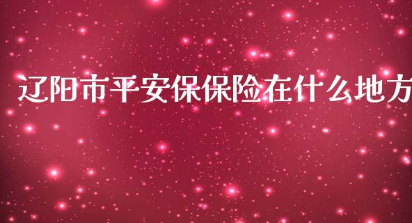 辽阳市平安保保险在什么地方_https://wap.ycdhulan.com_货币市场_第1张