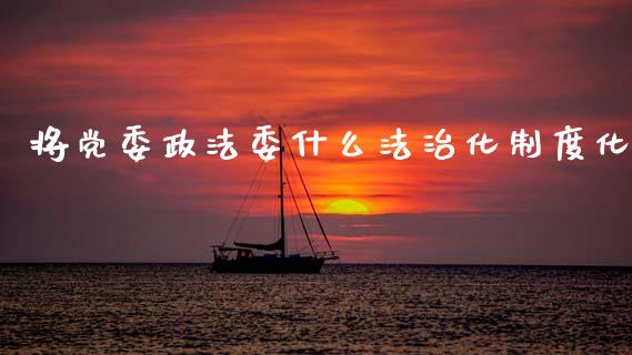 将党委政法委什么法治化制度化_https://wap.ycdhulan.com_财务投资_第1张