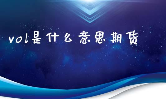 vol是什么意思期货_https://wap.ycdhulan.com_国际财经_第1张
