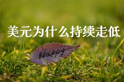 美元为什么持续走低_https://wap.ycdhulan.com_货币市场_第1张