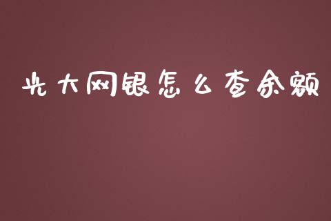 光大网银怎么查余额_https://wap.ycdhulan.com_投资基金_第1张