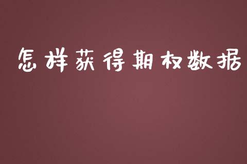 怎样获得期权数据_https://wap.ycdhulan.com_财务投资_第1张