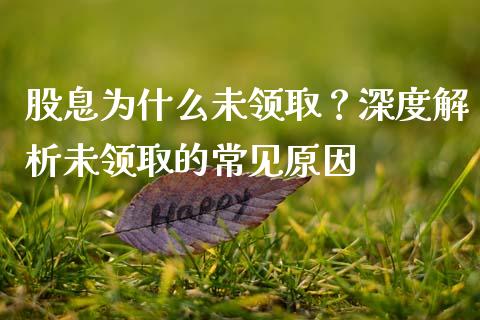 股息为什么未领取？深度解析未领取的常见原因_https://wap.ycdhulan.com_货币市场_第1张