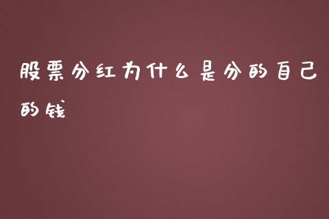股票分红为什么是分的自己的钱_https://wap.ycdhulan.com_金融咨询_第1张