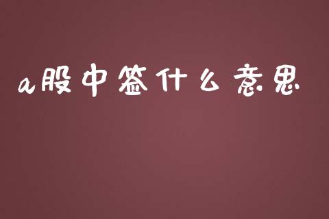 a股中签什么意思_https://wap.ycdhulan.com_投资基金_第1张