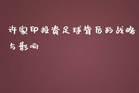 许家印投资足球背后的战略与影响_https://wap.ycdhulan.com_投资基金_第1张