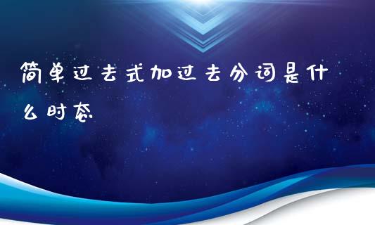 简单过去式加过去分词是什么时态_https://wap.ycdhulan.com_财务投资_第1张