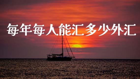 每年每人能汇多少外汇_https://wap.ycdhulan.com_国际财经_第1张