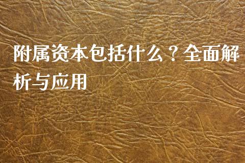 附属资本包括什么？全面解析与应用_https://wap.ycdhulan.com_货币市场_第1张