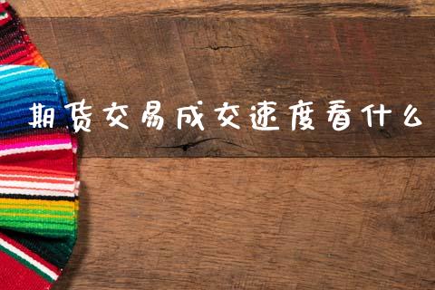 期货交易成交速度看什么_https://wap.ycdhulan.com_金融咨询_第1张