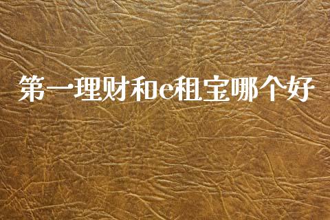 第一理财和e租宝哪个好_https://wap.ycdhulan.com_财经新闻_第1张