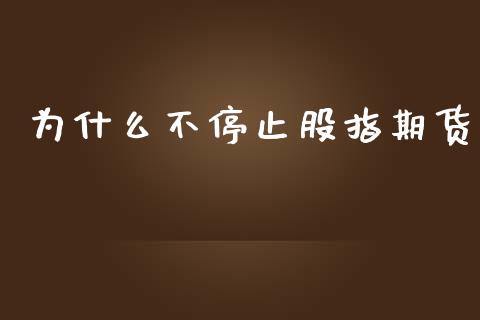 为什么不停止股指期货_https://wap.ycdhulan.com_投资基金_第1张