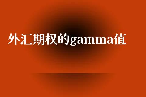 外汇期权的gamma值_https://wap.ycdhulan.com_国际财经_第1张