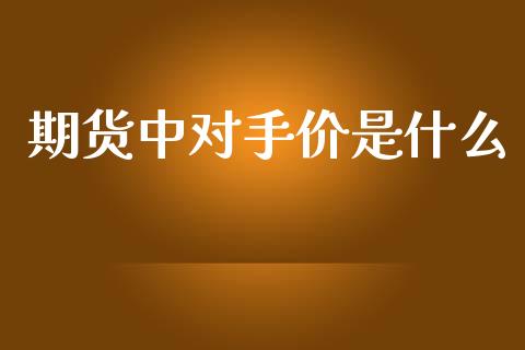 期货中对手价是什么_https://wap.ycdhulan.com_财务投资_第1张