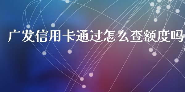 广发信用卡通过怎么查额度吗_https://wap.ycdhulan.com_财务投资_第1张