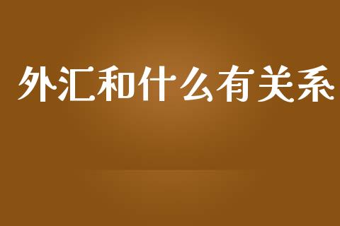 外汇和什么有关系_https://wap.ycdhulan.com_财经新闻_第1张