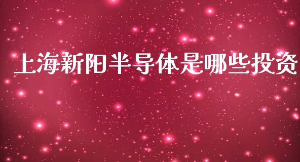 上海新阳半导体是哪些投资_https://wap.ycdhulan.com_财务投资_第1张