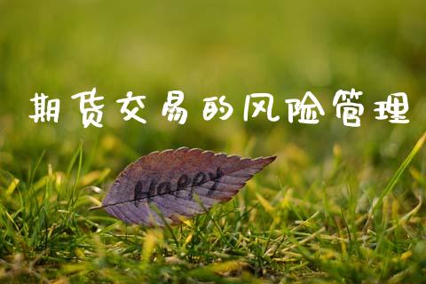 期货交易的风险管理_https://wap.ycdhulan.com_财经新闻_第1张