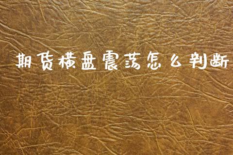 期货横盘震荡怎么判断_https://wap.ycdhulan.com_财务投资_第1张