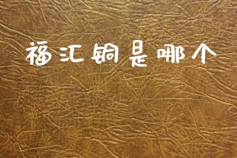 福汇铜是哪个_https://wap.ycdhulan.com_财经新闻_第1张