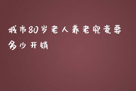 城市80岁老人养老究竟要多少开销_https://wap.ycdhulan.com_投资基金_第1张