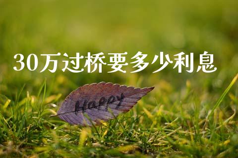 30万过桥要多少利息_https://wap.ycdhulan.com_财务投资_第1张