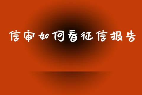 信审如何看征信报告_https://wap.ycdhulan.com_金融咨询_第1张