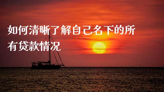 如何清晰了解自己名下的所有贷款情况_https://wap.ycdhulan.com_财经新闻_第1张