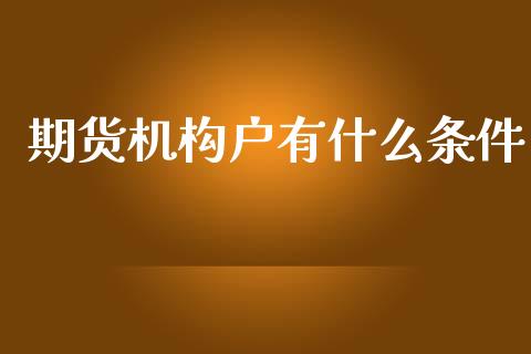 期货机构户有什么条件_https://wap.ycdhulan.com_金融咨询_第1张