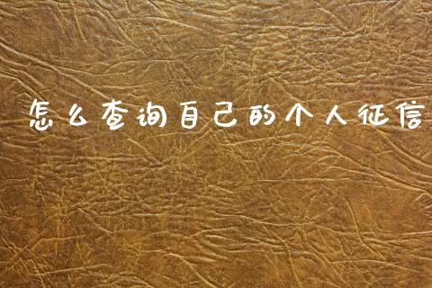 怎么查询自己的个人征信_https://wap.ycdhulan.com_投资基金_第1张