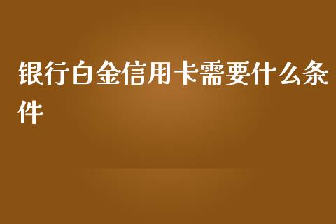 银行白金信用卡需要什么条件_https://wap.ycdhulan.com_投资基金_第1张