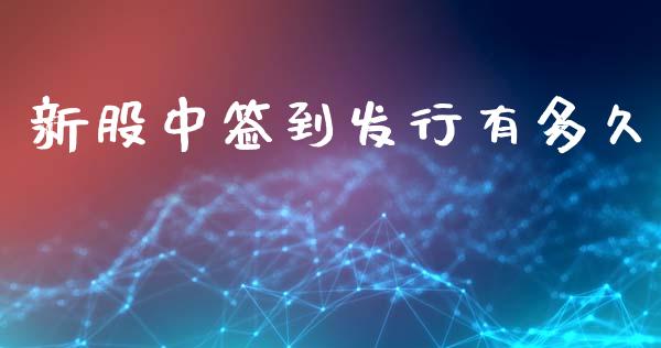 新股中签到发行有多久_https://wap.ycdhulan.com_金融咨询_第1张