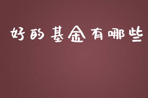 好的基金有哪些_https://wap.ycdhulan.com_国际财经_第1张
