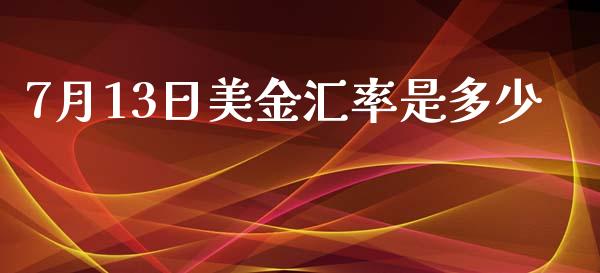7月13日美金汇率是多少_https://wap.ycdhulan.com_财务投资_第1张
