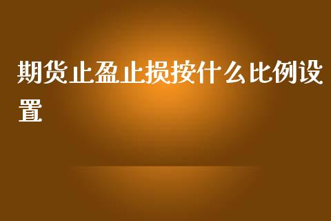 期货止盈止损按什么比例设置_https://wap.ycdhulan.com_货币市场_第1张