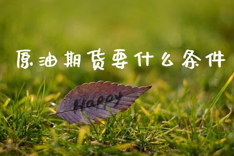原油期货要什么条件_https://wap.ycdhulan.com_财务投资_第1张