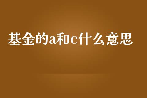基金的a和c什么意思_https://wap.ycdhulan.com_国际财经_第1张
