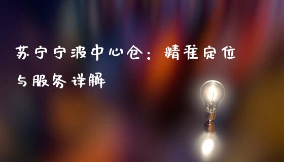 苏宁宁波中心仓：精准定位与服务详解_https://wap.ycdhulan.com_财务投资_第1张