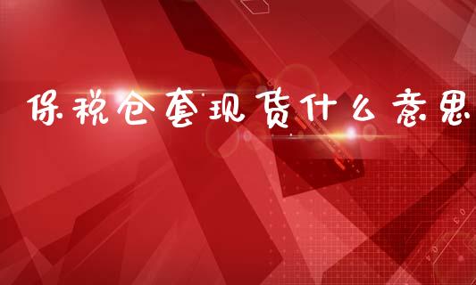 保税仓套现货什么意思_https://wap.ycdhulan.com_金融咨询_第1张