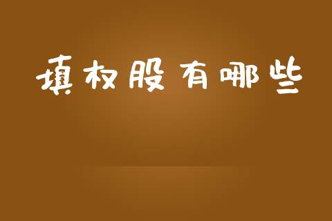 填权股有哪些_https://wap.ycdhulan.com_投资基金_第1张