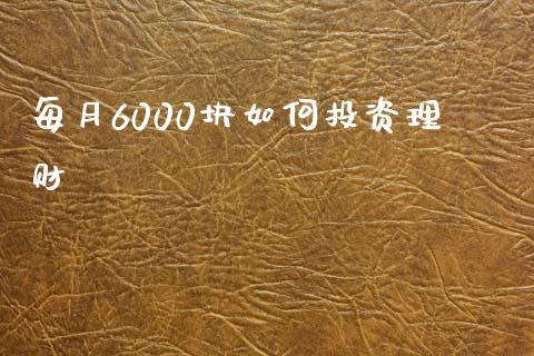 每月6000块如何投资理财_https://wap.ycdhulan.com_金融咨询_第1张