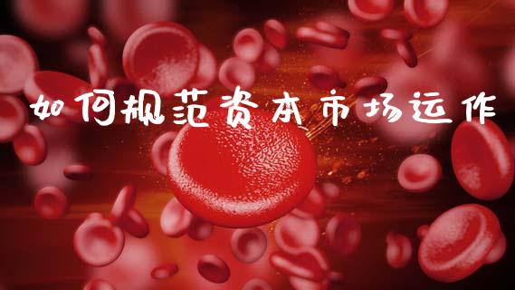 如何规范资本市场运作_https://wap.ycdhulan.com_货币市场_第1张