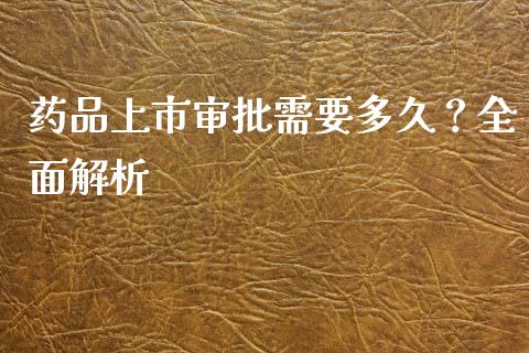 药品上市审批需要多久？全面解析_https://wap.ycdhulan.com_财经新闻_第1张