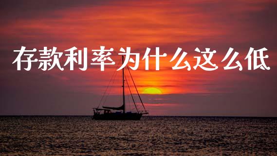 存款利率为什么这么低_https://wap.ycdhulan.com_财务投资_第1张