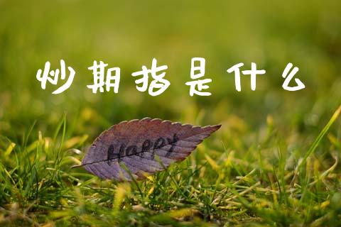 炒期指是什么_https://wap.ycdhulan.com_国际财经_第1张